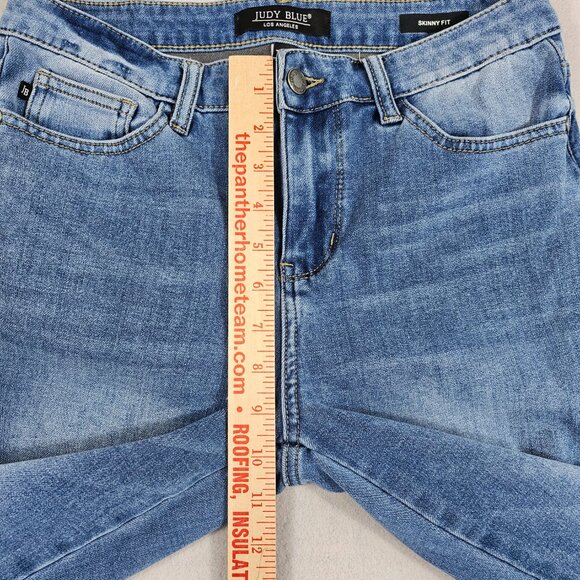 Judy Blue Jeans Womens 7/28 Blue Denim Skinny Fit Mid Rise Designer - Picture 9 of 14